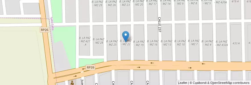 Mapa de ubicacion de B. LA PAZ - MZ 22 en Arjantin, Salta, Capital, Municipio De Salta, Salta.
