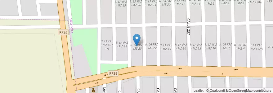 Mapa de ubicacion de B. LA PAZ - MZ 25 en الأرجنتين, Salta, Capital, Municipio De Salta, Salta.