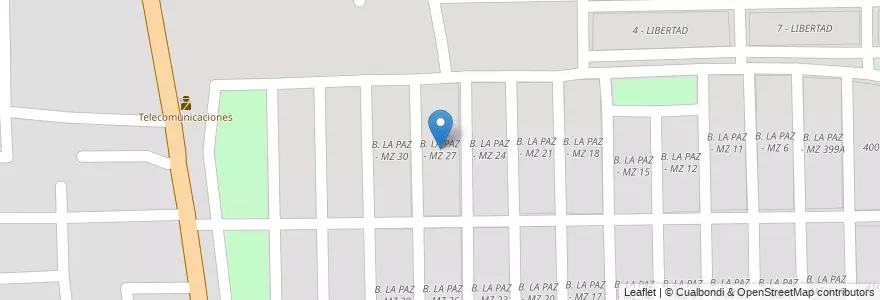 Mapa de ubicacion de B. LA PAZ - MZ 27 en Argentinien, Salta, Capital, Municipio De Salta, Salta.