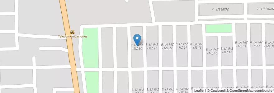 Mapa de ubicacion de B. LA PAZ - MZ 30 en Arjantin, Salta, Capital, Municipio De Salta, Salta.