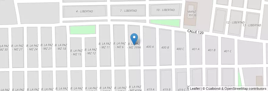 Mapa de ubicacion de B. LA PAZ - MZ 399A en アルゼンチン, サルタ州, Capital, Municipio De Salta, Salta.