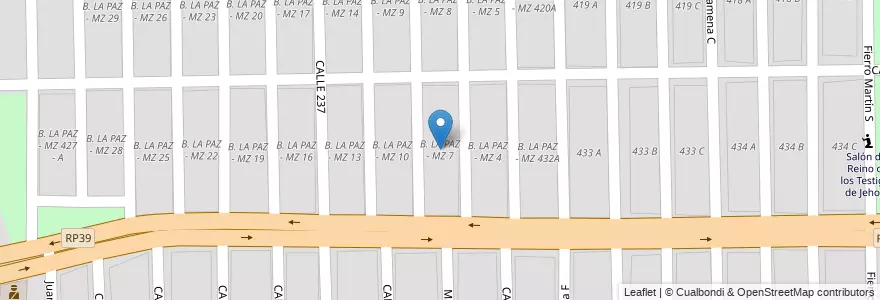 Mapa de ubicacion de B. LA PAZ - MZ 7 en Arjantin, Salta, Capital, Municipio De Salta, Salta.