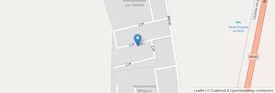 Mapa de ubicacion de B° La Tablada en アルゼンチン, チリ, メンドーサ州, Departamento Tunuyán, Distrito El Totoral.