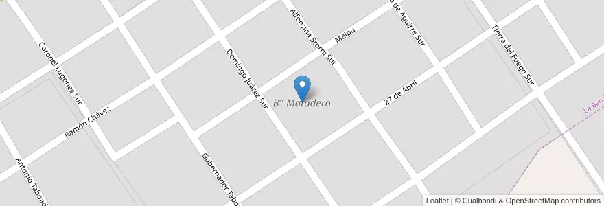 Mapa de ubicacion de B° Matadero en アルゼンチン, サンティアゴ・デル・エステロ州, Departamento Banda, La Banda.