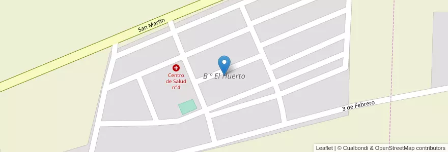Mapa de ubicacion de B º El Huerto en 아르헨티나, Salta, San José De Los Cerrillos, Municipio De Cerrillos.