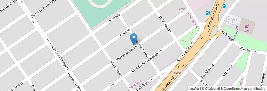 Mapa de ubicacion de B Periodista en Argentina, Salta, Capital, Municipio De Salta, Salta.