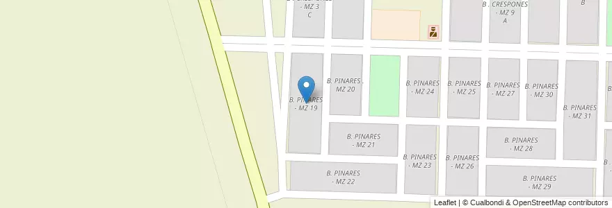 Mapa de ubicacion de B. PINARES - MZ 19 en アルゼンチン, サルタ州, San José De Los Cerrillos, Municipio De Cerrillos.