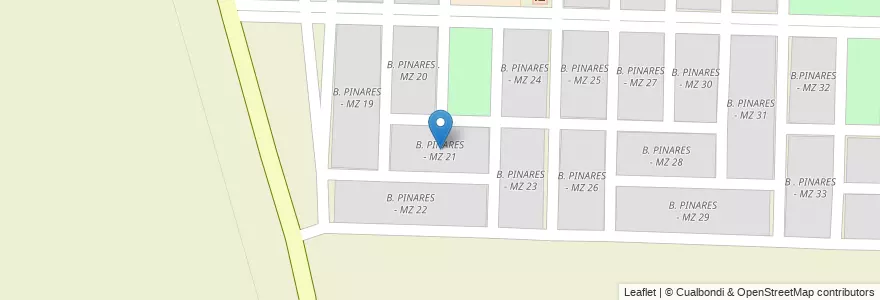 Mapa de ubicacion de B. PINARES - MZ 21 en 阿根廷, Salta, San José De Los Cerrillos, Municipio De Cerrillos.