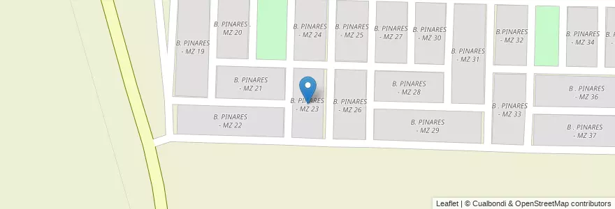Mapa de ubicacion de B. PINARES - MZ 23 en アルゼンチン, サルタ州, San José De Los Cerrillos, Municipio De Cerrillos.