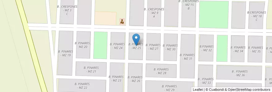 Mapa de ubicacion de B. PINARES - MZ 25 en アルゼンチン, サルタ州, San José De Los Cerrillos, Municipio De Cerrillos.