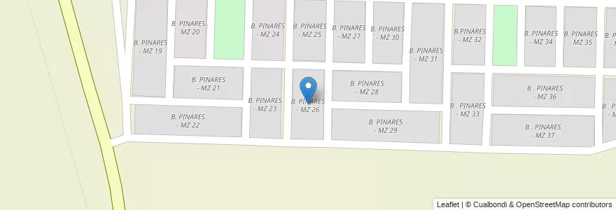 Mapa de ubicacion de B. PINARES - MZ 26 en アルゼンチン, サルタ州, San José De Los Cerrillos, Municipio De Cerrillos.