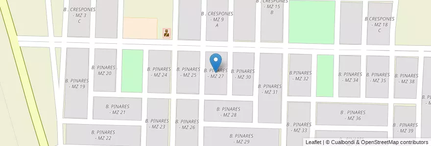 Mapa de ubicacion de B. PINARES - MZ 27 en アルゼンチン, サルタ州, San José De Los Cerrillos, Municipio De Cerrillos.