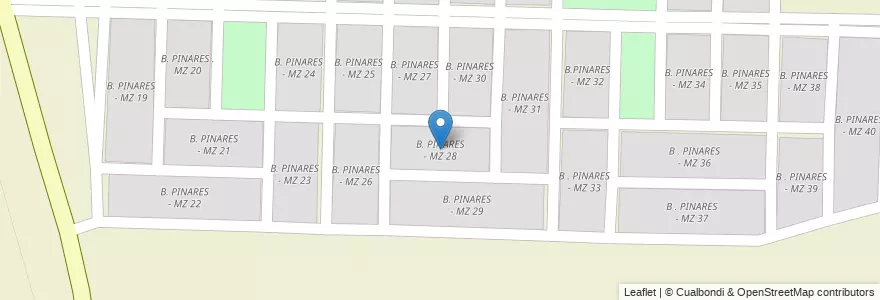 Mapa de ubicacion de B. PINARES - MZ 28 en 아르헨티나, Salta, San José De Los Cerrillos, Municipio De Cerrillos.