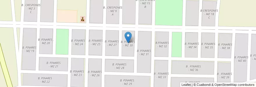 Mapa de ubicacion de B. PINARES - MZ 30 en アルゼンチン, サルタ州, San José De Los Cerrillos, Municipio De Cerrillos.