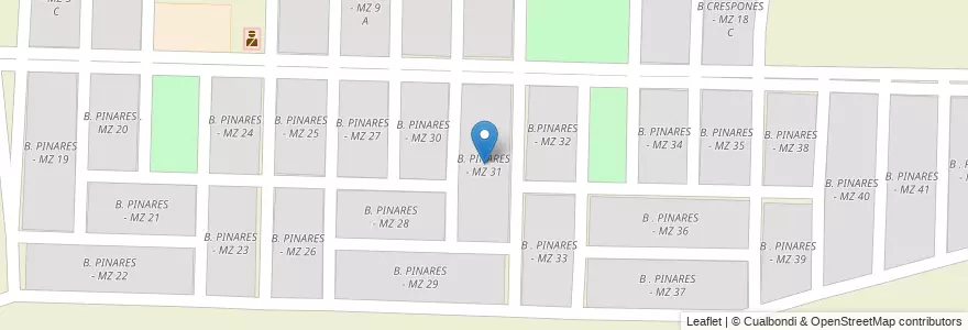 Mapa de ubicacion de B. PINARES - MZ 31 en アルゼンチン, サルタ州, San José De Los Cerrillos, Municipio De Cerrillos.