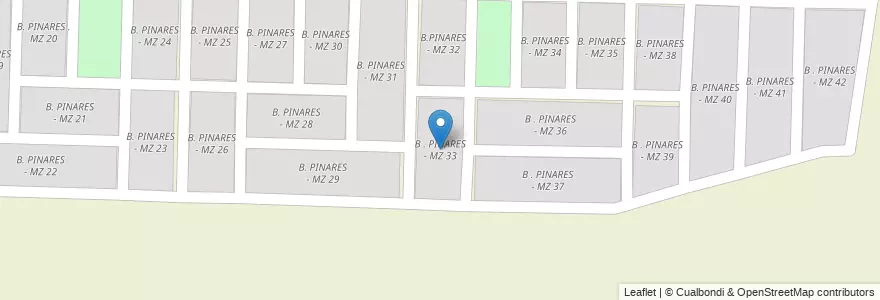 Mapa de ubicacion de B . PINARES - MZ 33 en Arjantin, Salta, San José De Los Cerrillos, Municipio De Cerrillos.