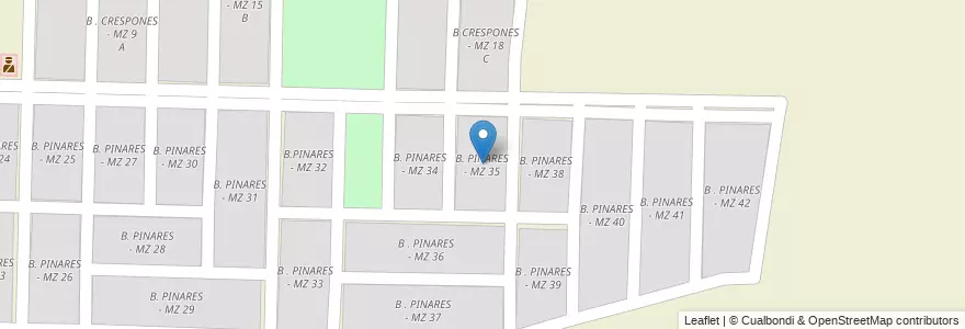 Mapa de ubicacion de B. PINARES - MZ 35 en アルゼンチン, サルタ州, San José De Los Cerrillos, Municipio De Cerrillos.