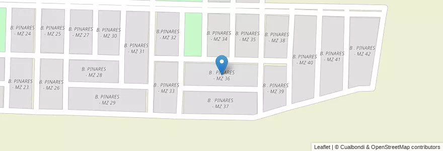 Mapa de ubicacion de B . PINARES - MZ 36 en アルゼンチン, サルタ州, San José De Los Cerrillos, Municipio De Cerrillos.