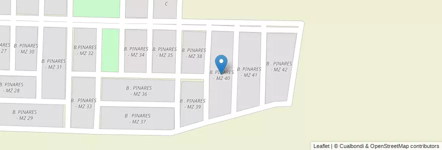 Mapa de ubicacion de B. PINARES - MZ 40 en アルゼンチン, サルタ州, San José De Los Cerrillos, Municipio De Cerrillos.