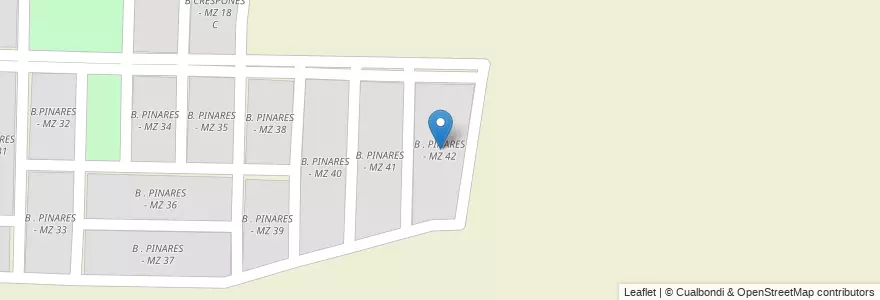 Mapa de ubicacion de B . PINARES - MZ 42 en アルゼンチン, サルタ州, San José De Los Cerrillos, Municipio De Cerrillos.