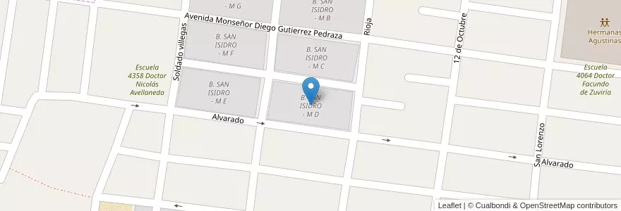 Mapa de ubicacion de B. SAN ISIDRO - M D en 아르헨티나, Salta, Cafayate, Municipio De Cafayate.