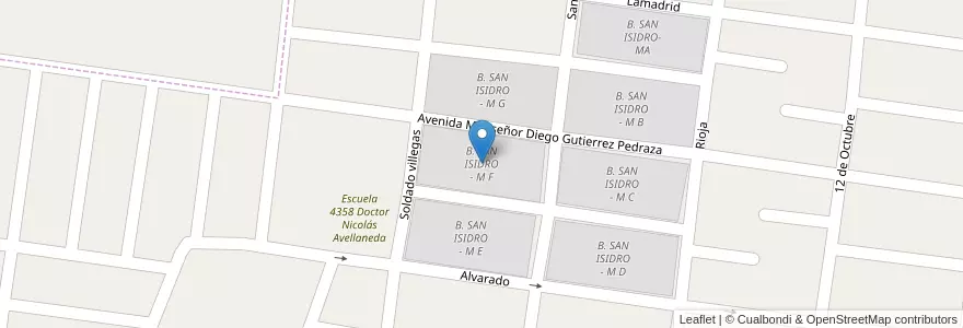 Mapa de ubicacion de B. SAN ISIDRO - M F en الأرجنتين, Salta, Cafayate, Municipio De Cafayate.