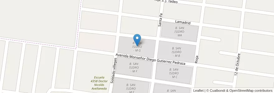 Mapa de ubicacion de B. SAN ISIDRO - M G en الأرجنتين, Salta, Cafayate, Municipio De Cafayate.