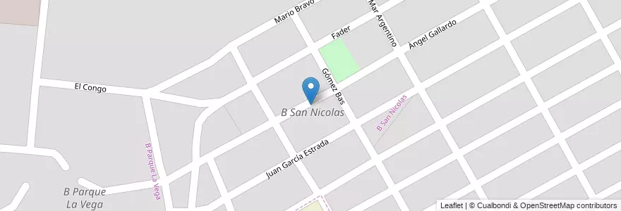 Mapa de ubicacion de B San Nicolas en Arjantin, Salta, Capital, Municipio De Salta, Salta.