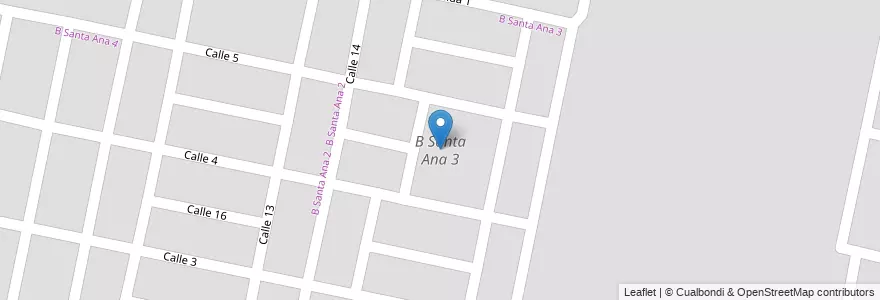 Mapa de ubicacion de B Santa Ana 3 en الأرجنتين, Salta, Capital, Municipio De Salta, Salta.