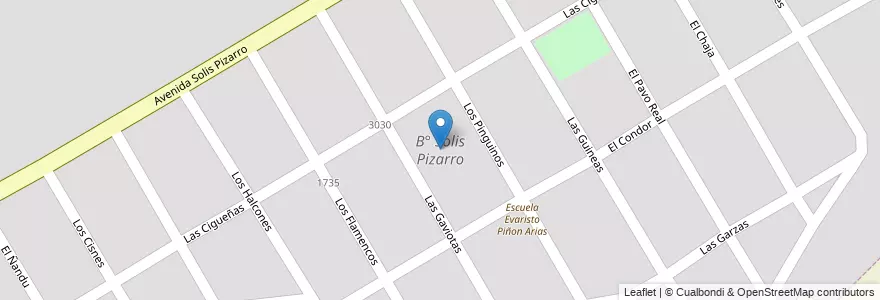 Mapa de ubicacion de B° Solis Pizarro en アルゼンチン, サルタ州, Capital, Municipio De Salta, Salta.