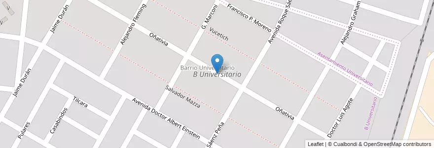 Mapa de ubicacion de B Universitario en آرژانتین, Salta, Capital, Municipio De Salta, Salta.