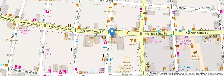 Mapa de ubicacion de Babieca, Recoleta en 阿根廷, Ciudad Autónoma De Buenos Aires, Comuna 2, 布宜诺斯艾利斯.