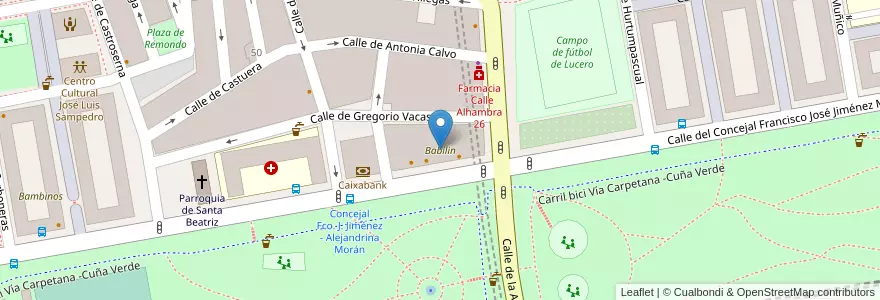Mapa de ubicacion de Babilin en Испания, Мадрид, Мадрид, Área Metropolitana De Madrid Y Corredor Del Henares, Мадрид.