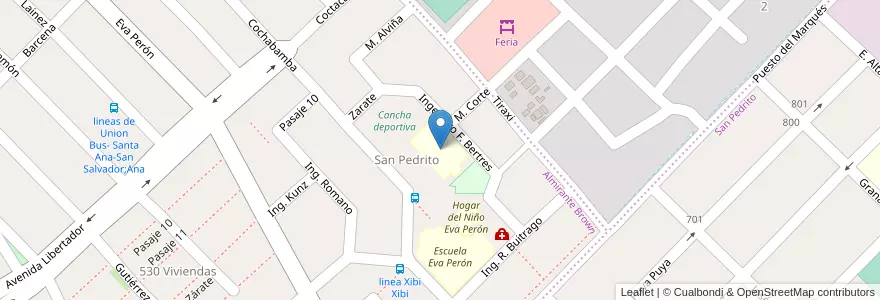 Mapa de ubicacion de Bachillerato 2 Jorge Villafañe en Arjantin, Jujuy, Departamento Doctor Manuel Belgrano, Municipio De San Salvador De Jujuy.