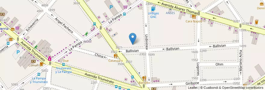Mapa de ubicacion de Bachillerato a Distancia Adultos 2000, Parque Chas en Argentinië, Ciudad Autónoma De Buenos Aires, Buenos Aires, Comuna 15.