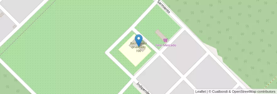 Mapa de ubicacion de Bachillerato Orientado 100 en 阿根廷, Misiones, Departamento San Ignacio, Municipio De San Ignacio.