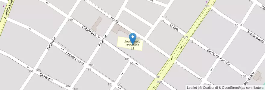 Mapa de ubicacion de Bachillerato Orientado 15 en 阿根廷, Misiones, Departamento Leandro N. Alem, Municipio De Leandro N. Alem, Leandro N. Alem.