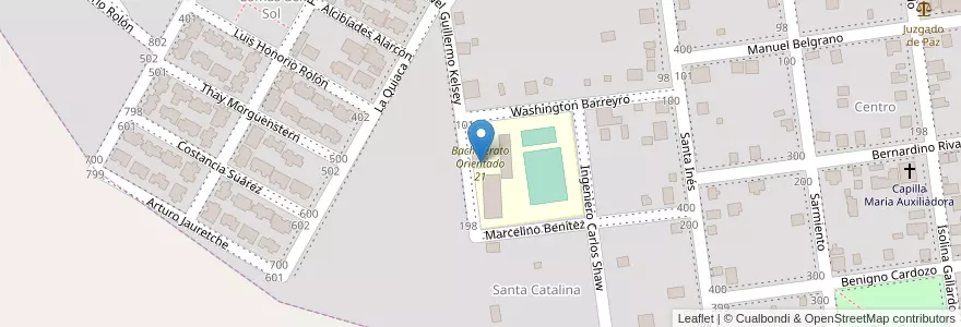 Mapa de ubicacion de Bachillerato Orientado 21 en アルゼンチン, ミシオネス州, Departamento Capital, Municipio De Garupá, Garupá.