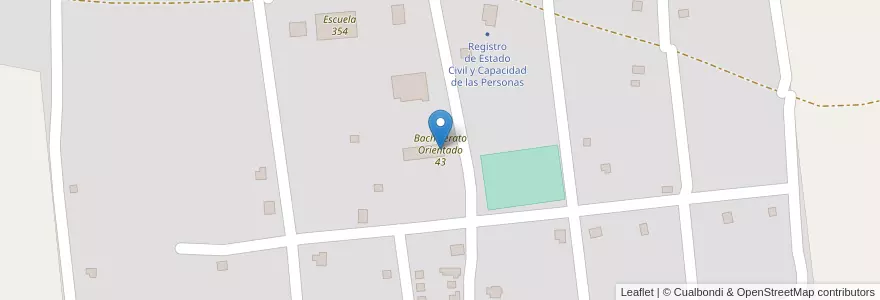 Mapa de ubicacion de Bachillerato Orientado 43 en Arjantin, Misiones, Departamento Montecarlo, Municipio De Montecarlo, Laharrague.