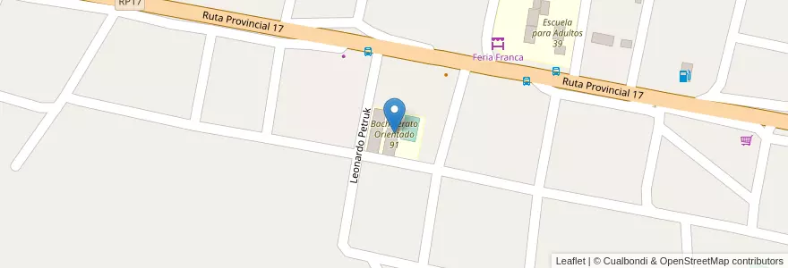 Mapa de ubicacion de Bachillerato Orientado 91 en Arjantin, Misiones, Departamento General Manuel Belgrano, Municipio De Bernardo De Irigoyen.