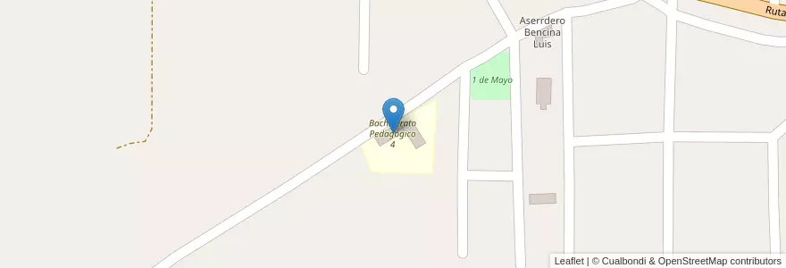 Mapa de ubicacion de Bachillerato Pedagógico 4 en Arjantin, Misiones, Departamento Eldorado, Municipio De 9 De Julio.