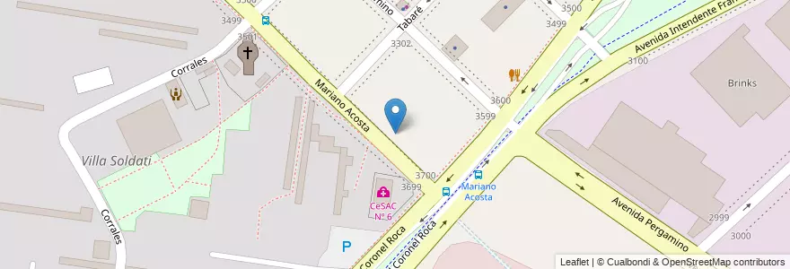 Mapa de ubicacion de Bachillerato Popular de Adultos y Adolescentes MTR La Dignidad, Villa Soldati en الأرجنتين, Ciudad Autónoma De Buenos Aires, Buenos Aires, Comuna 8.