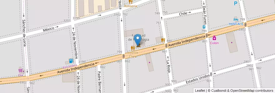 Mapa de ubicacion de Bachillerato Popular de Jóvenes y Adultos Independencia, Balvanera en Argentinië, Ciudad Autónoma De Buenos Aires, Comuna 3, Buenos Aires.