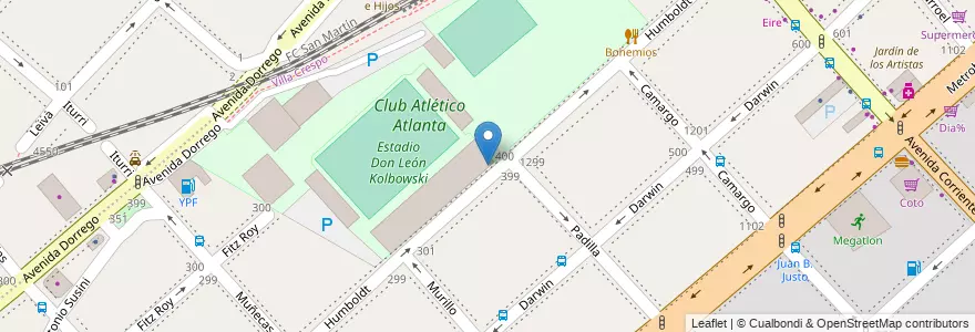 Mapa de ubicacion de Bachillerato Popular de Jóvenes y Adultos La Dignidad Villa Crespo, Villa Crespo en Аргентина, Буэнос-Айрес, Буэнос-Айрес, Comuna 15.