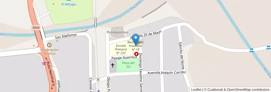 Mapa de ubicacion de Bachillerato Provincial Nº 19 en Arjantin, Jujuy, Departamento Doctor Manuel Belgrano, Municipio De Yala.