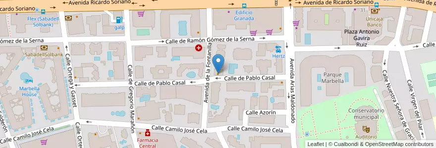 Mapa de ubicacion de Back en Espanha, Andaluzia, Málaga, Costa Del Sol Occidental, Marbella.