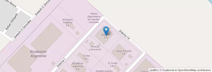 Mapa de ubicacion de Bag Flex S.A. en Arjantin, Buenos Aires, Partido De Pergamino.