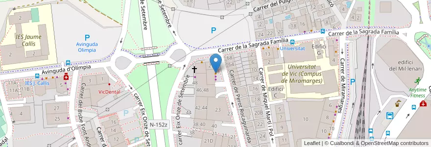 Mapa de ubicacion de Bagel Cofee en 西班牙, Catalunya, Barcelona, Osona, Vic.