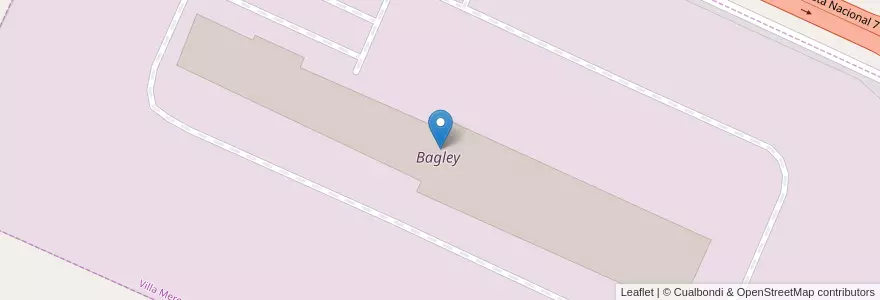 Mapa de ubicacion de Bagley en Arjantin, San Luis, General Pedernera, Villa Mercedes, Municipio De Villa Mercedes.