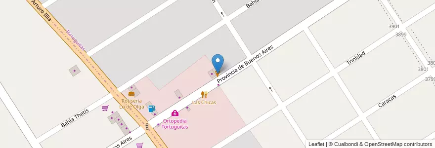 Mapa de ubicacion de Baha Norte en Arjantin, Buenos Aires, Tortuguitas.
